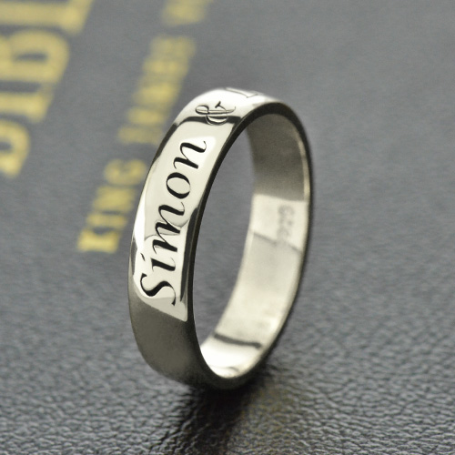 Personalized Promise Name Ring Sterling Silver