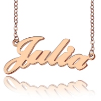 solid rose gold julia necklace name